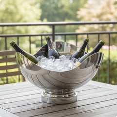 Champagne Bowl Irregular Wine Chiller Bowl Wine Cooler Container Decorative Metal Basket Stylish for Hosts, Parties
