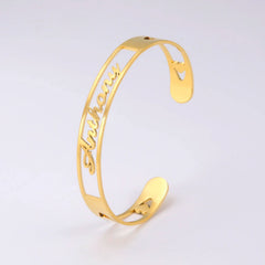 Personalized Name Bracelet for Women Men Custom Jewelry Stainless Steel Customized Bangle Gold Color Arabic Name Birthday Gifts