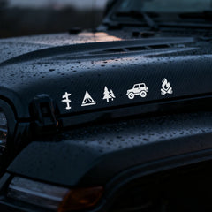 Camping Icons Outdoor Campfire Hiking Die Cut Vinyl Decal Sticker for