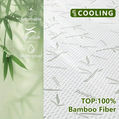 1p Cooling Bamboo Fiber Fitted Sheet, Breathable Mattress Protector