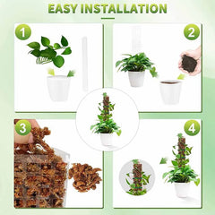 24/36/48Inch Climbing Plant Water Moss Column Indoor Plastic Moss Pole for Sphagnum Support Potted Plants Sticks Growth Garden