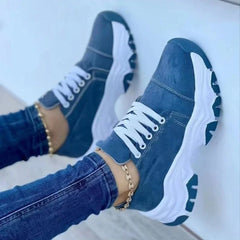Women Vulcanized Shoes Platform Shoes for Women 2025 Solid Color Suede Womens Sneakers Comfortable Casual Zapatillas Footwear
