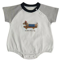 New Summer Newborn Baby Cotton Bodysuit Striped Short Sleeves Onesie 0-2Y Infant Cartoon Baby Boys Girls Jumpsuit