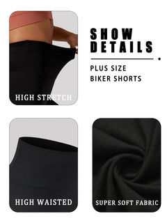 2 Pack Plus Size Biker Shorts for Women High Waisted Super Soft