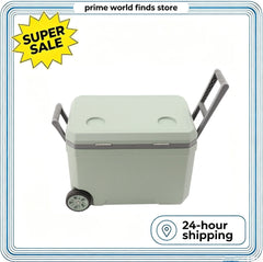45L Insulated Wheeled Portable Cooler, Long Ice Retention Green Cooler Box, Outdoor Refrigerated Cooler for Fishing with Handle,for Boating, Camping, Travel & Picnic