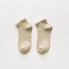 Ruffle Socks Women White Black Frilly Lolita Style Japanese Maiden Cute Kawaii Cotton Harajuku Princess Crew Socks Calcetines