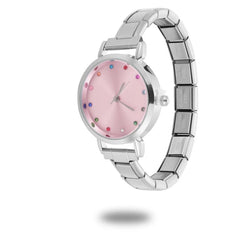 1PC 's Stainless Steel Round Simple Watch Bracelet Bangle for Friend