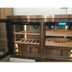 Compressor Small Side By Side Wine Cigar Cooler Refrigerator Humidor Cabinet for Home Office Bar Club Private Collection