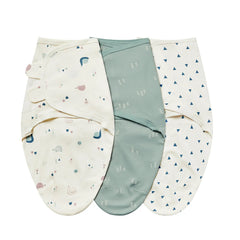 3Pcs Cute Newborn Baby Blankets Swaddles Set 100%Cotton Boys Girls Adjustable Swaddle Infant Swaddle for 0-6 Month