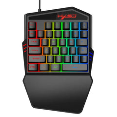 Wired Backlight Keyboard Mouse Set One-handed Professional Gaming Keyboard Mini Portable Game Mouse for Eating Chicken Game