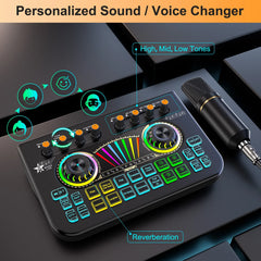 Tenlamp X3 BM800 Podcast Microphone Bundle Kit with 3.5mm Condenser Mic, Live Sound Card Audio Mixer, Professional Music Studio Full Setup for PC Phone Gaming Streaming Singing Karaoke YouTube Vlog