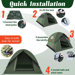 3-4 People Tents for Camping with Shelter 100% Waterproof Windproof