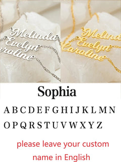 Custom Different Font Name Pendant Necklace for Woman Girls Stainless Steel Nameplate Personalized Choker Necklaces Jewelry Gift