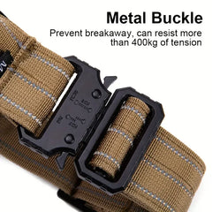 Medium Large Durable Tactical Collar] Durable Tactical Training Dog Collar - High-Strength Nylon, Reflective, With Handle - Perf