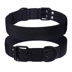 Tactical Dog Collar, Heavy Duty Nylon Dog Collar with Double Buckle, Adjustable Military Dog Collar for Medium Large Dogs