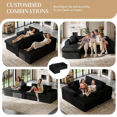 105" Boneless Couches for Living Room, Sectional Couches Modular Sofa with L-Shaped Chaise, Memory Foam Comfy Cloud, Customized