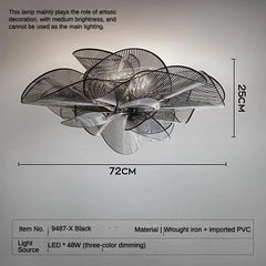 Nordic hallway ceiling chandelier Black/White PVC flower Pendant Lights living room Bedroom lights decoration modern led lights