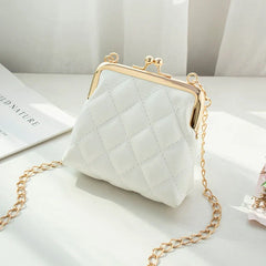 Fashion Single Shoulder Bag Diamond Lattice Embroidery Messenger Bag For Women Female Keys Coin Purse PU Mini Handbag