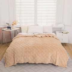 Waffle Blanket, Winter Knitted Blanket, Jacquard Braid Blanket, Warm Gift Blanket ,for Bed Sheet or Sofa Cover Four-season