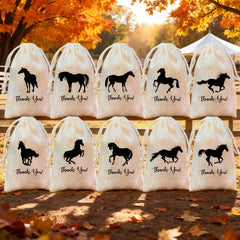 5Pcs Horse Party Favor Bags Farm or Equestrian Themed Goodie Bags Birthday Party Decoration Favor NewBorn Baby Shower Kids Gift