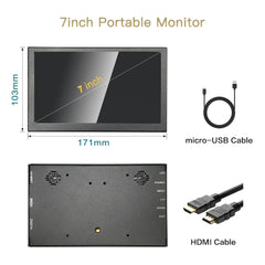 LESOWN 7 inch Small Touchscreen HDMI Portable Monitor Capacitive 1024x600 IPS White Mini Wide Secondary Screen Gaming Monitor