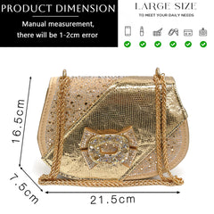 Nigeria Design Open Toe High Heels & Bag Set Gold Color blocking Hot Rhinestones Fashion Elegant Sexy High Heels