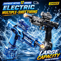 Electric Water Gun with Flashing Function Continuous Spray Water Gun Summer Outdoor Game Water Gun Children's and Adult Toy Gift