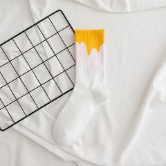 New Women Socks Cute Love With Heart Print Sock Cotton Harajuku Vintage Happy Female Dots Heart Kawaii Sox White Pink Crew Sock