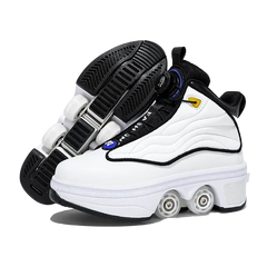 Unisex Automatic Retractable Roller Skates Women's High Top Sports Shoes with Wheels Dual-purpose Skating Sports Shoes