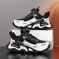 Children Casual Shoes Autumn Winter PU Leather Sneakers for Kids Fashion Patchwork Sports Shoes Boys Girls Gym Trainers 2026 New