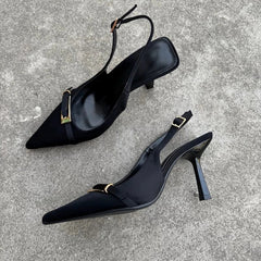 New Summer Fashion Solid Color Casual Women's Sandals Brand Buckle Designer 2026 Everyday Comfortable Office Women's High Heels
