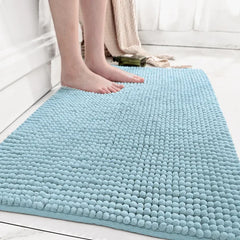 Chenille Bath Mats Encrypted Thickened Short Plush Strong Water-absorbent Non-slip Bathroom Rug Carpet Quick-drying Foot Mat