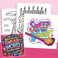 32 Pages Bold And Easy Swear Word Graffiti Coloring Book For Adults Stress Relief Anti-Anxiety Art Therapy Gift