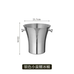 European Stainless Steel Ice Bucket Beer Red Wine Juice Drink Cooler Bar Family Party Champagne Ice Bucket Bar Wine Accessories