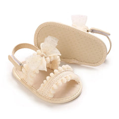 NEW Baby Girls Shoes Non-Slip Soft Soled Lace Bowknot Flats Toddler First Walker Fall Princess Shoes