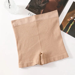 1Pc Women Boyshort Panties Ribbed Seamless Underwear Mide Rise Panties Breathable Safety Short Pants Female Sports Intimates