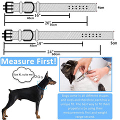 Heavy Duty Wide Military Thick Dog Collars for Large Dogs Adjustable Strong Nylon Tactical Pet Collar with 2-Rows Metal Buckle