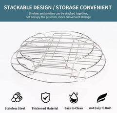 6/7/8 Inch Round Cooling Rack Stainless Steel Cooking Steaming Roasting Rack for Oven Pot Air fryer Pressure Cooker Cake Pan