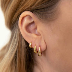 3 Pairs Stainless Steel Crystal Zirconia Hoop Earrings for Women