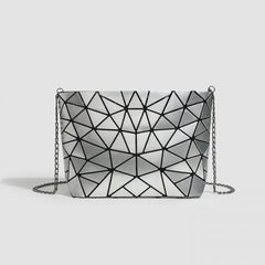Women's Stylish Foldable Rhombus-Patterned Crossbody Bag, Korean and Japanese Trendy Shoulder and Handbag, Popular Fashion Item