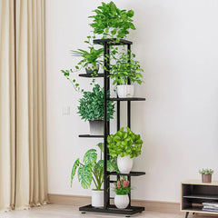 6 Tier Plant Stand, 7 Potted Indoor Tall Plant Holders, Corner Metal Tiered Plant Stands, Multiple Plant Display Rack Organizer For Living Room Balcony