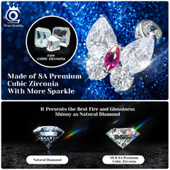 ORSA JEWELS Exquisite 925 Sterling Silver Zircon Earrings for Women Shiny 8A Premium Cubic Zirconia Earrings Party Jewelry LZE03