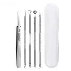 4-11Pcs Ingrown Hair Tweezers Acne Blackhead Removal Needles Black Dots Cleaner Deep Cleansing Pore Cleaner Face Skin Care Tools