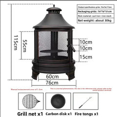 Outdoor Large Barbecue Grill Camping Barbecue Grill Villa Household Firewood Charcoal Heating Stove