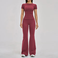 Gym Set 2PCS Yoga Suit Sports Outfit Women Tracksuit Running Workout Clothes Short Sleeves Sport Bra Athletic Wear Yoga Clothing
