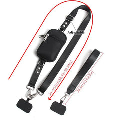 Adjustable Crossbody Phone Bag with Detachable Lanyard Multi-functional Phone Cases RFID Blocking Zipper Wallet for Cards Key ID