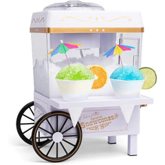 Retro Table Top Snow Cone Machine for Shaved Ice Slushie Maker with Cups and Scoop