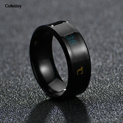 Temperature Ring Titanium Steel Mood Emotion Feeling Intelligent Temperature Sensitive Rings for Women Men Waterproof Jewelry