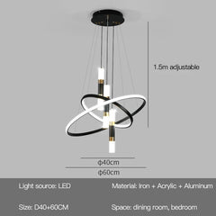 Modern Round LED Chandeliers for Living Room Dining Room Kitchen Island Luster Pendant Lights Fixture Home Decor Indoor Lighting
