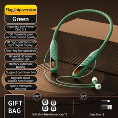 BT8 Wireless Bluetooth 5.3 Neckband Headset – 1800Hr Battery | LED Display | Deep Bass | Sports | Type-C | FlipStylez LLC®